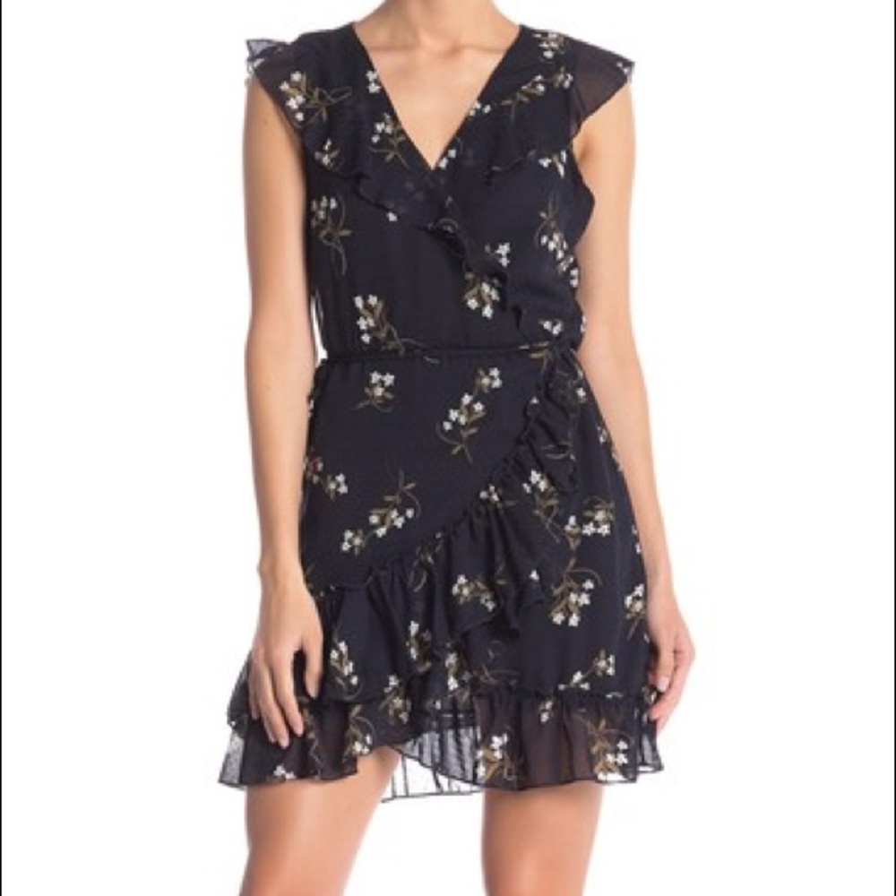 Navy Floral Woven Millie Wrap Dress